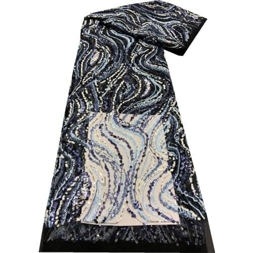 SJ Lace French Sequins Tulle Lace Fabric Nigerian Mesh Lace Fabrics African Lace Fabric 2021 For Wedding Party Sewing xb3-88