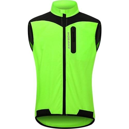 Windproof Breathable Back Mesh Running Vest MTB Bike Reflective Clothing Sleeveless Cycling Jacket Gilet Men Cycling Vest