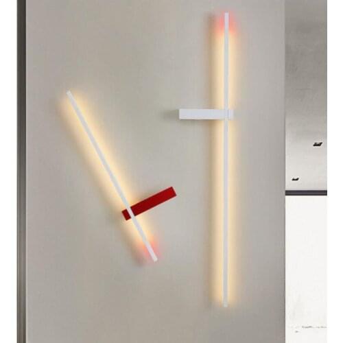 Indoor led Wall Lamp Bedroom Modern Minimalist Creative Living Room TV Background Long Strip Wandlamp Bedside Decorative Light