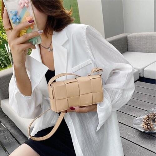 Top Quality Solid Women Crossbody Bags Travel Portable Weave Handbags Flap Luxury Design Coin Purse Casual Small Shoulder Bags