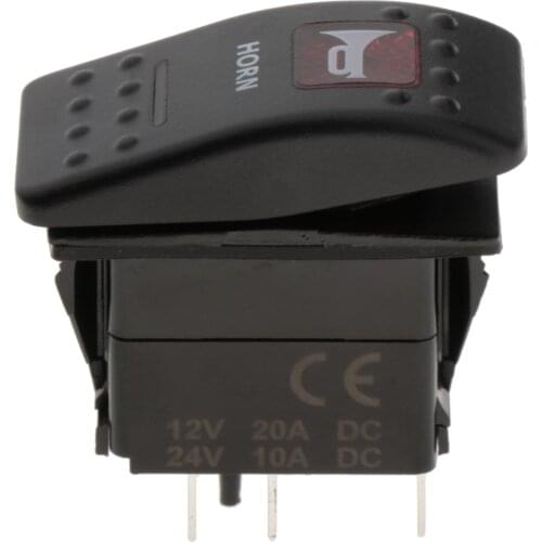 1pc Performance LED Toggle Horn Switch Boat Raised Speaker Press Button Accs