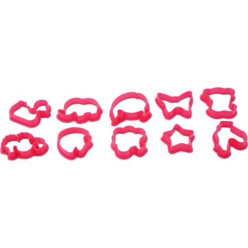 10pcs/set Pink Animal Clay Playdough Mold Tool Toys Plasticine Mold Animal Shape Clay Mould Baby Children Toys CX883534