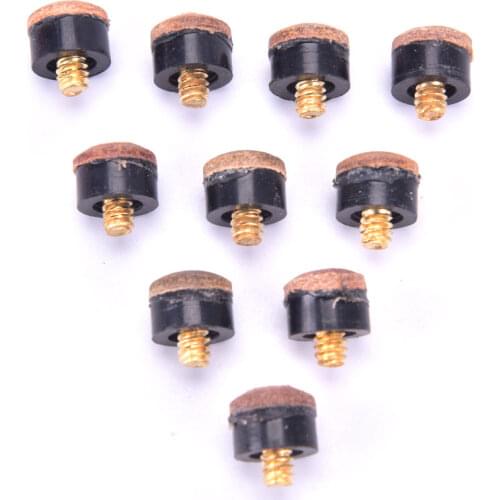 10PCs/set Screw On Cue Tips For Billiard Pool Cue Stick And Snooker Cue Replacement Parts Set Stick For Snooker Head Accessories