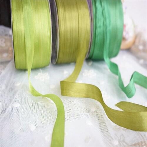 13mm silk embroidery ribbon thin taffeta wedding ribbon ins style silk edged ribbon Anya Ribbon Handcraft
