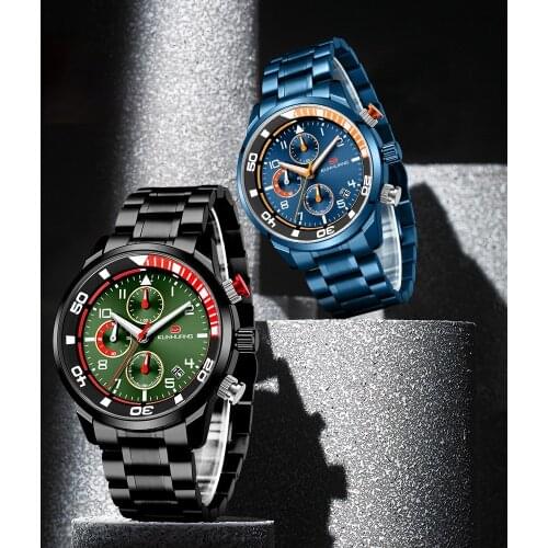 2021 New Mens Watches Multifunctional Waterproof Quartz Watches Wholesale Stainless Steel Watch Men Watch