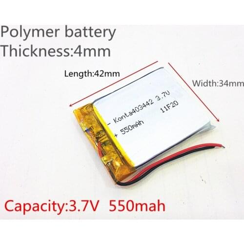 3.7V 550mAh 403442 Lithium Polymer Li-Po li ion Rechargeable Battery cells For Mp3 MP4 MP5 GPS PSP mobile bluetooth