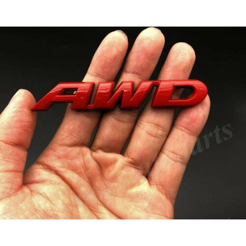 3D Metal Red AWD Car Trunk Rear Side Emblem Badge Decal Sticker V6 4X4 4WD