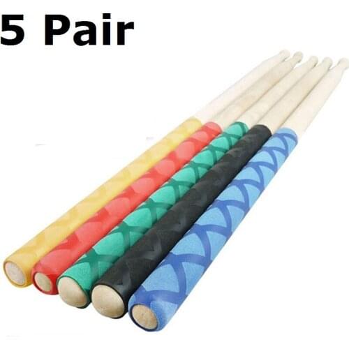 5 Pair Drum Stick Grips Anti-slip Drumsticks Percussion Drum Stick Musical Part Accessories