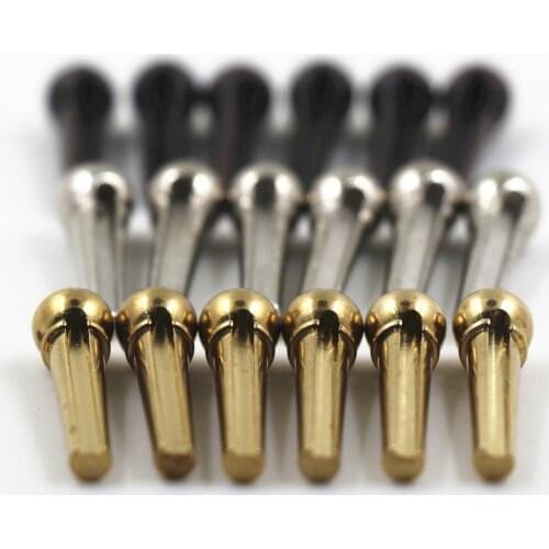 6pcs Metal Acoustic Guitar Bridge Pins Guitar Strings Fixed Cone String Pins String Nails Brass