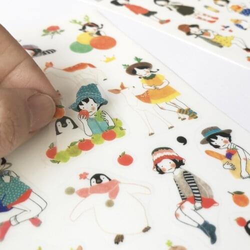 6pcs Sweet Girls Diary Sticker Kawaii Stationery Papeleria DIY Scrapbooking Dairy Notebook Planner Decorative Sticky Stickers