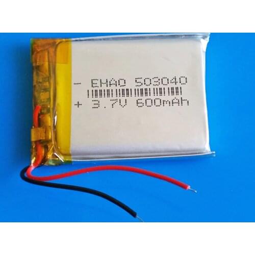 3.7V 600mAh 503040 rechargeable battery lipo polymer lithium battery for MP3 MP4 GPS DVD bluetooth speaker recorder ebook camera