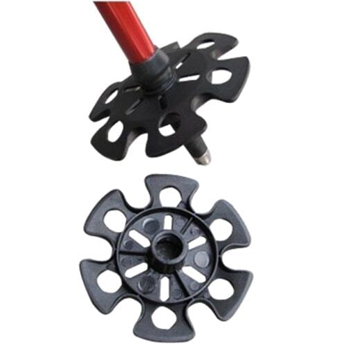 Outdoor Hiking Alpenstock Walking Stick Trekking Pole Character Buckle Cover Set Snow Basket