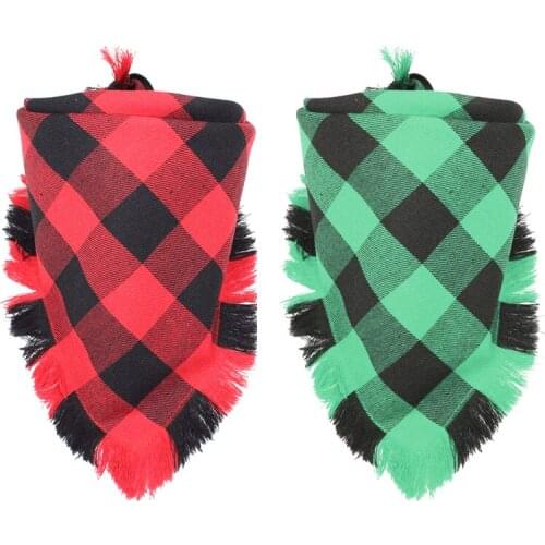 12pcs/lot Bandana Classic Lattice Adjustable Pet Triangular Scarf Bib Fashionable Neckerchief For Puppy Dog Cat Decoration