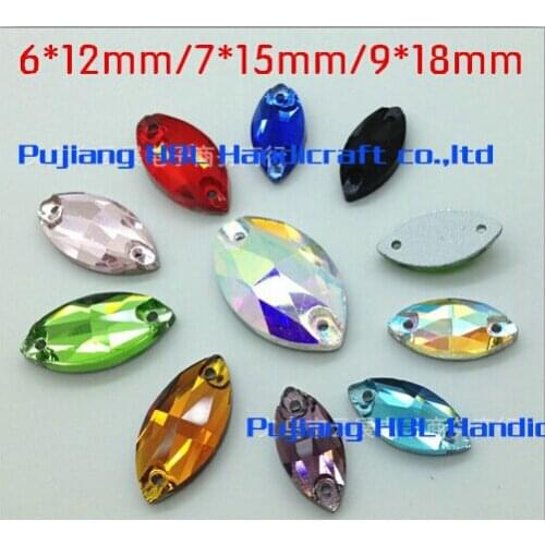 Big Promotion Very Shining 7x15mm 48pcs Sew On Crystal Glass Horse Eye Rhinestone Wedding Dresses Decoration