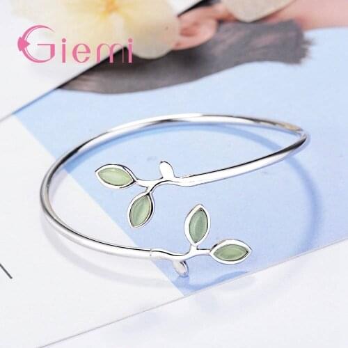 New Korean Winter Style Leaves 925 Sterling Silver Adjustable Bracelet For Woman Girl Beautiful Birthday Jewelry Gift