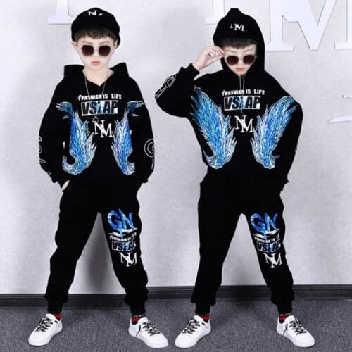 Spring Autumn Baby Boys Girls Cotton Clothes Children Letter Hooded Pants 2Pcs/sets Infant Kid Fashion Toddler Casual Tracksuits
