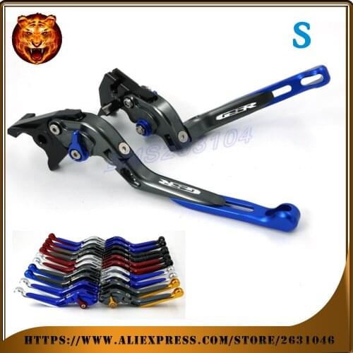 For SUZUKI GSR750 GSR600 GSR 06-15 RACING CNC RED Adjustable Motorcycle Folding Extendable Brake Clutch Lever with logo 2014 12