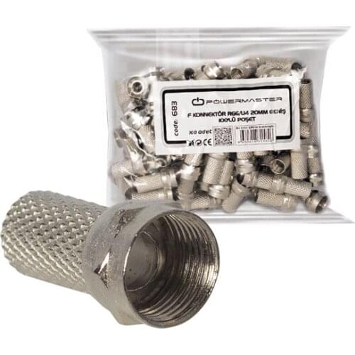 F CONNECTOR RG6/U4 18MM WIDE 100LÜ bag---plastic --- E320A