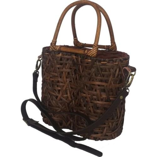 Perfect natural rattan weaving handbag with shoulder strap rattan handle casual crossbody bag for lady summer holiday handbags