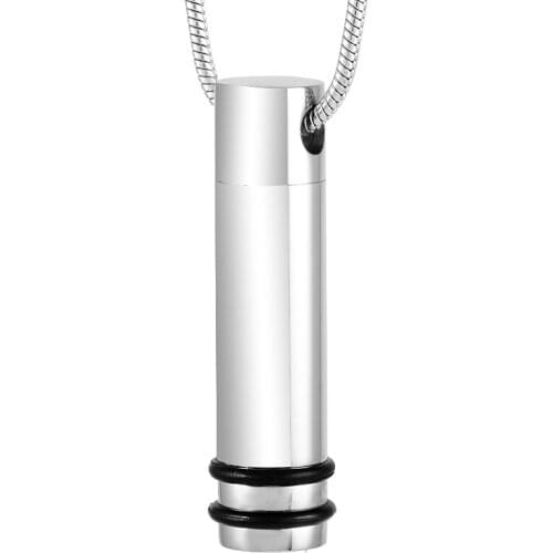 IJD9206 Tone Tube Ashes Holder Necklace Keepsake Human Animal Urn Locket Stainless Steel Cremation Jewelry Cylinder