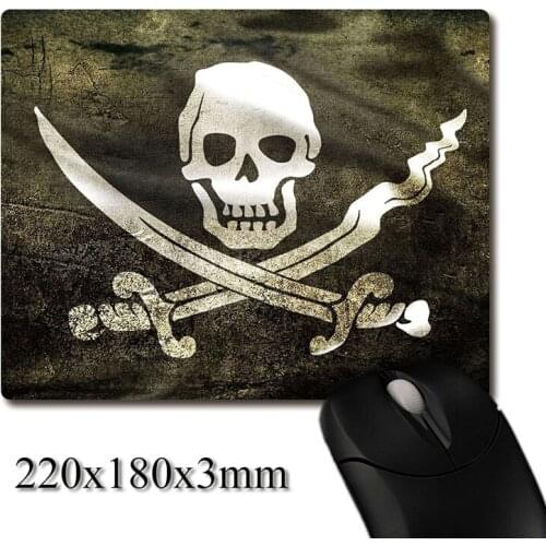 Classic jolly roger pirate flag of Blackwake printed Heavy weaving anti-slip rubber office mouse pad Coaster Party favor gifts