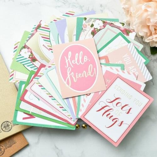 KLJUYP 24Pcs Hello Friend Acid Free Colorful Paper Pocket Cards for Scrapbooking DIY Projects/Photo Album/Card Making Crafts