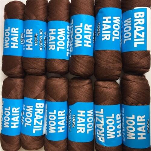 Colorful 70g/ball 12 balls/lot brazilian wool for braiding and twisting high quality wool hair