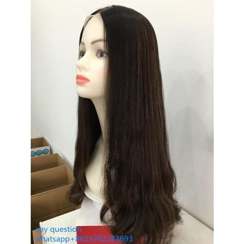 Hot sales flate lace top wigs 5cm lace European virgin hair kosher wig jewish wig Best Sheitels free shipping