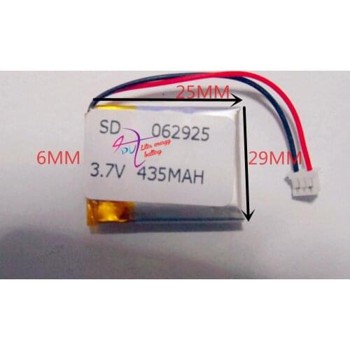 Best battery brand 062925 lithium polymer batteries 6 * 29 * 25mm 3.7V lithium battery rechargeable battery 435mah Speaker