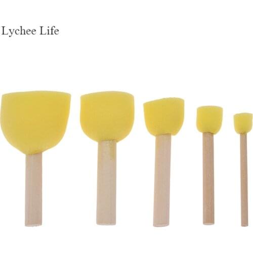 Lychee Life 5pcs/set Ceramic Sponge Rod Of Water Absorbing Sculpture Bloom Tools DIY Pottery Arts Tools Supplies