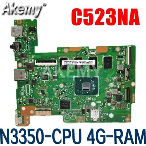 Akemy C523NA Motherboard For ASUS Chromebook C523NA C523N C223NA Laotop Mainboard with N3350-CPU 4G-RAM 32G-SSD