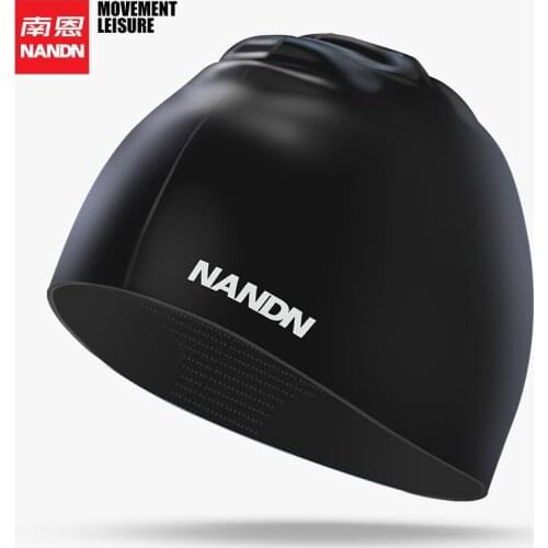 NANDN men and women long hair, silicone cloth, waterproof, anti slip, large professional swimming cap