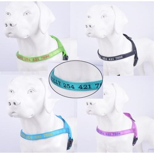 New Nylon Custom Dog Harness No Pull Dogs Harness Quick Control Soft Comfort Solid Easy Harness For Pitbull Small Large Dogs