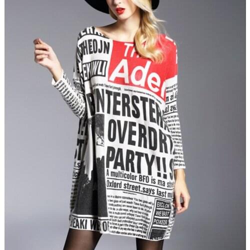 2021 Autumn New Women Sweater Tops Loose Large Size Printing Long Sleeve Knitted Sweater Fashion Women Tops X119