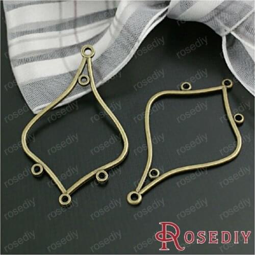 Wholesale 38*24mm Antique Bronze Alloy Earrings Connectors Diy Jewelry Findings Accessories 50 Pieces(JM6235)