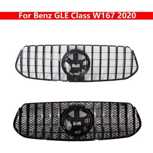 For Mercedes-Benz GLE Class W167 2020 GLE350 Front Car ABS Center Grill Vertical Bar Middle Grille GT AMG Bumper
