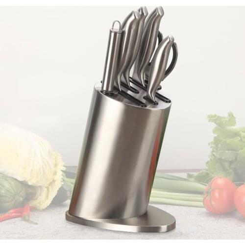 Knife Stand Holder Base Ventilation Anti-mold And Moisture-proof Stainless Steel Kitchen Tools Storage Rack ABS Slot Anti-slip