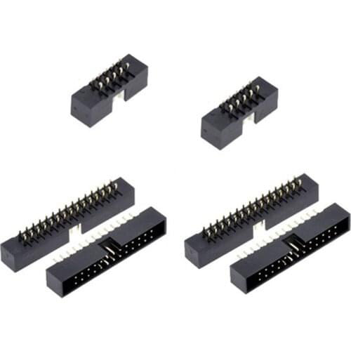 10Pcs Straight Pins 2.0mm Pitch DC3 Male IDC Connector Shrouded With Notch Key Sample 6P 8P 10P 12P 14P 16P 18P 20P 24P 26P 40P