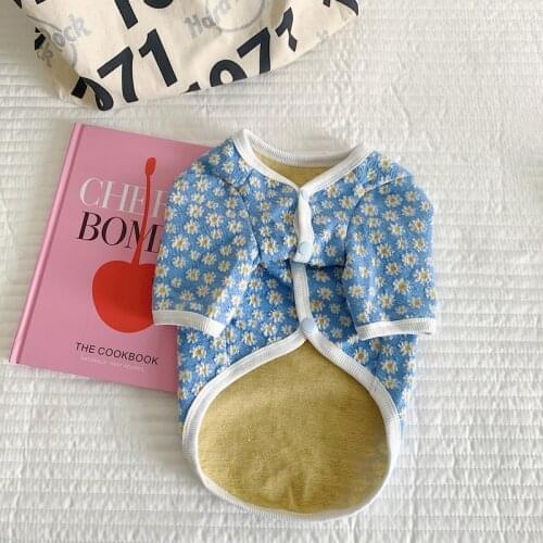 Luxury Princess Pet Dog Cardigan Clothes Autumn Sweet Daisy Dog Cat Tshirt Para Perro Vest Kawaii Puppy Dog Shirts Cat Costume