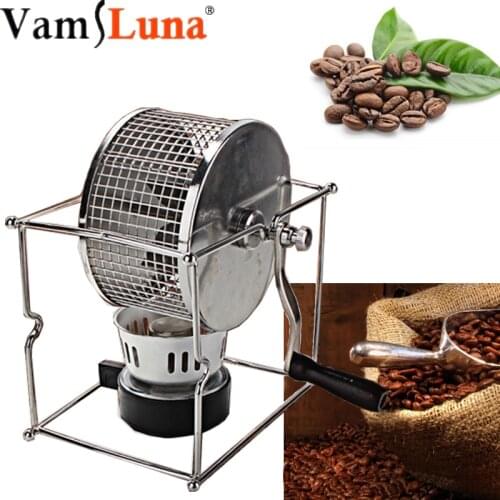 304 Stainless Steel Manual Coffee Bean Roasting Machine Roaster Roller Baker Kitchen Baking Tool - DIY Coffee Bean Baking Fun