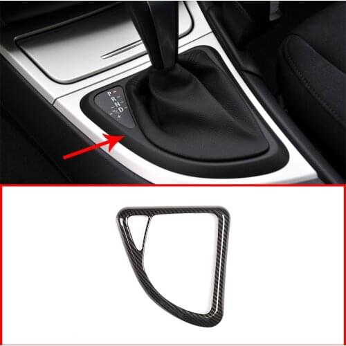 Gear Shift Panel Knob Cover For BMW 1 Series E81 E82 E87 2007-2011 ABS Carbon Fiber Auto Shift Box Panel Cover Car Accessories
