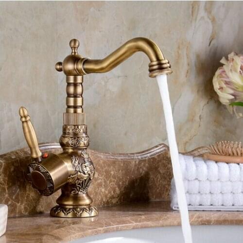 New arrival high quality antique cold and hot single lever bathroom sink faucet basin faucet with 50 cm plumbing hose