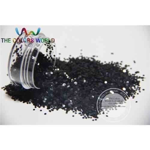 TCP16 Black Colors 1.5mm size 060 solvent resistant glitter for nail gel nail polish or Other art Decoration