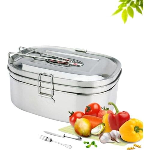 Three Sizes Optional Lunch Bento Box 304 Stainless Steel Food Container Double Layer Fruit Cake Snack Box Storage Box