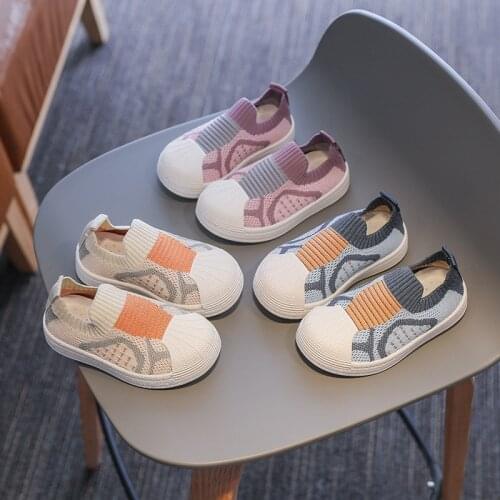 Childrens Board Shoes 2021 Summer New Boys and Girls Flying Woven Breathable Shell Head Casual Soft Bottom Kids Shoes CS108