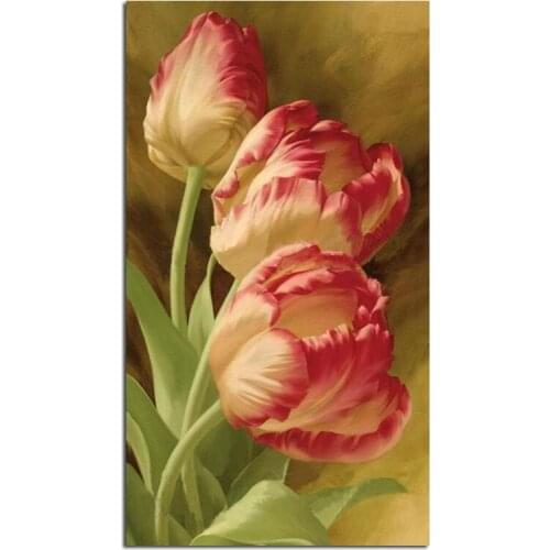 Tulip 30x54cm Full drill diamond embroidery 3d diamond cross stitch fashion diamond mosaic pictures of rhinestones