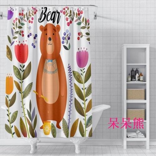 Cartoon Animal Bath Waterproof Thick Fabric Bathroom Shower Curtain in the Bathroom for Modern Accessory Bathroom Decor Product