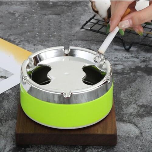 360 Degree Free Rotation Stainless Steel Red Green Orange Detachable Rotatable Lid Corrosion Resistance Cigarette Ashtrays