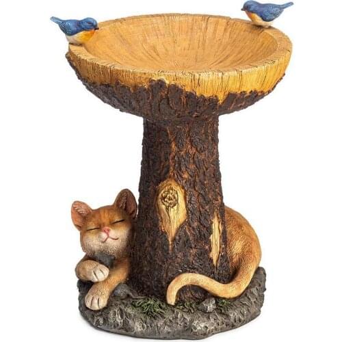 Yard Art Garden Mushroom-shaped Bird Feeder Food Dispenser Outdoor Resin Bird Water Fountain Drinking Tool Crafts Garde Ndecor