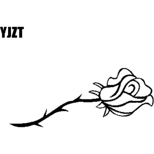 YJZT 15CM*6.2CM Car Rose Flowering Vinyl Graphics Tailgate Trunk Sticker Black/Silver C2-3041